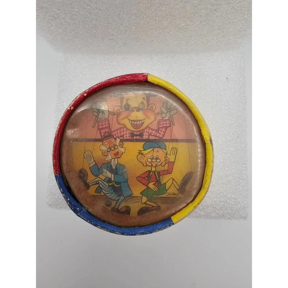 Vintage Dexterity Puzzle Game Japan Monkey Puppeteer Marionette Cardboard Toy